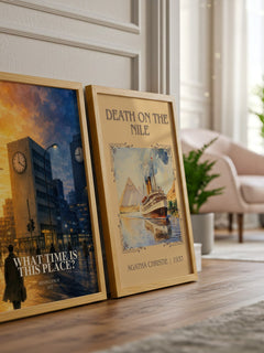 What Time is This Place? watercolour print framed by window – literary home decor