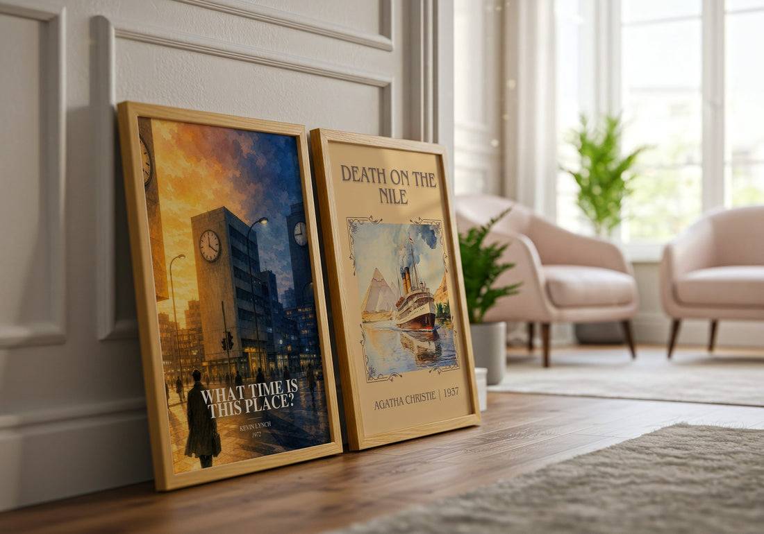 What Time is This Place? watercolour print framed by window – literary home decor