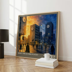 What Time is This Place? literary print framed by window – literary home decor