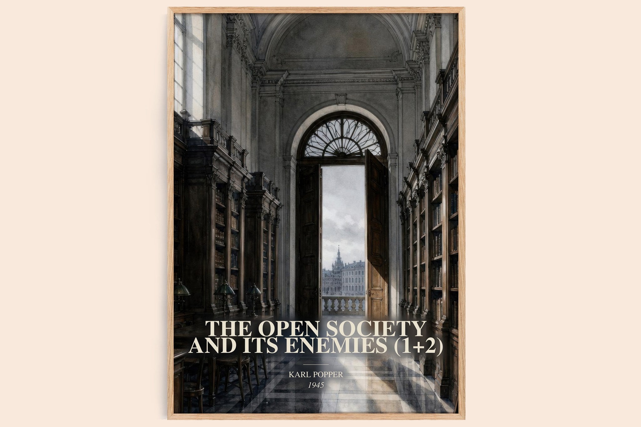 The Open Society and Its Enemies (1+2) Book Watercolour Illustration by Karl Popper