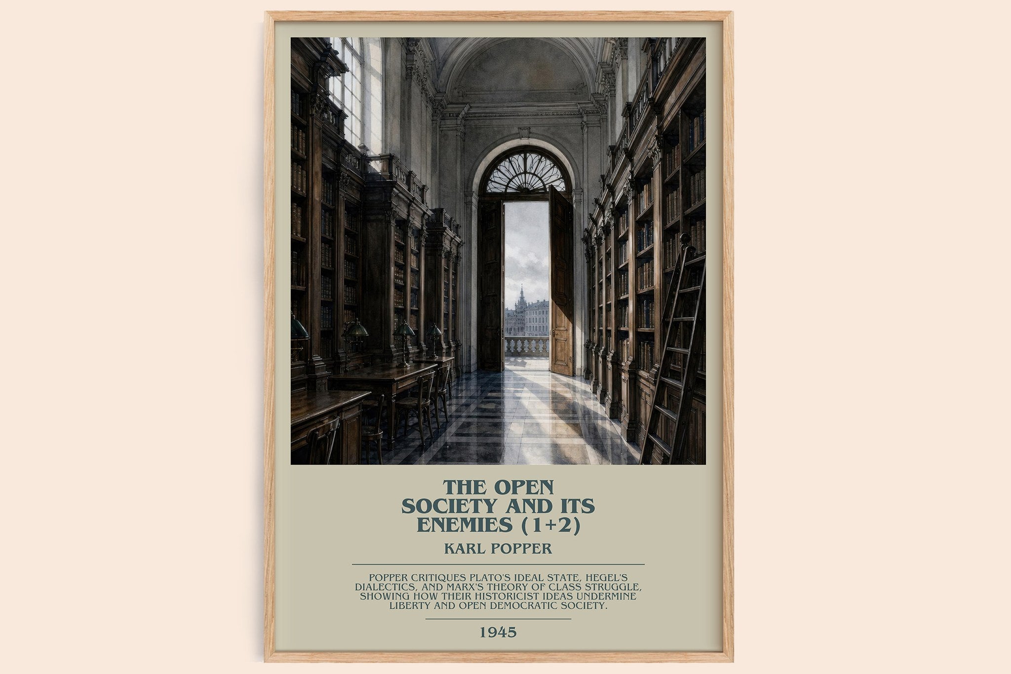The Open Society and Its Enemies (1+2) Bookish Wall Art by Karl Popper