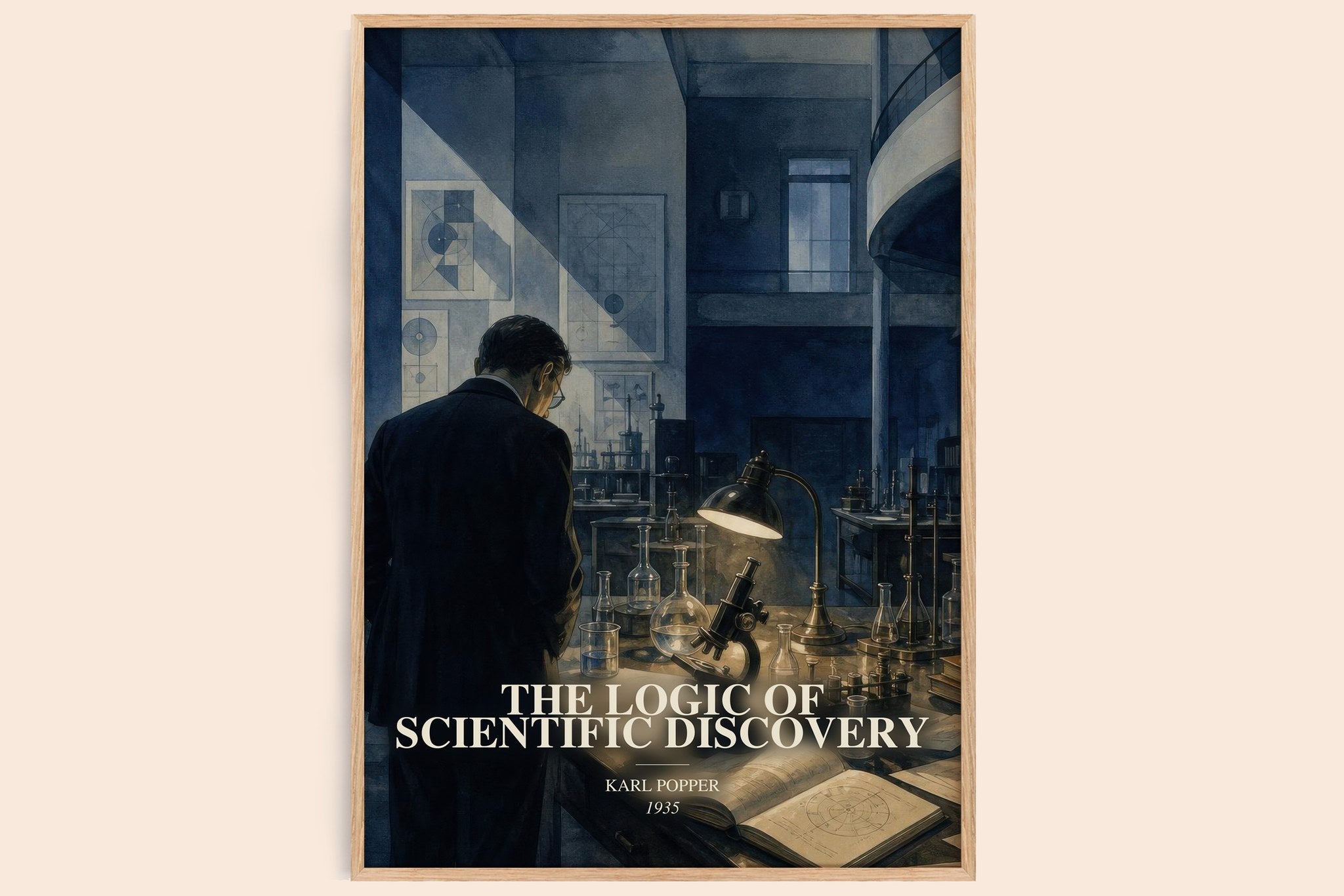 The Logic of Scientific Discovery Book Watercolour Illustration by Karl Popper