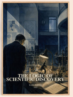 The Logic of Scientific Discovery watercolour book poster by Karl Popper – framed literary art print