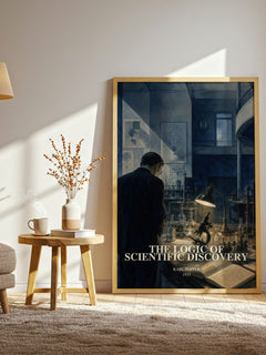 The Logic of Scientific Discovery watercolour print in frame leaning in hallway – philosophy wall art