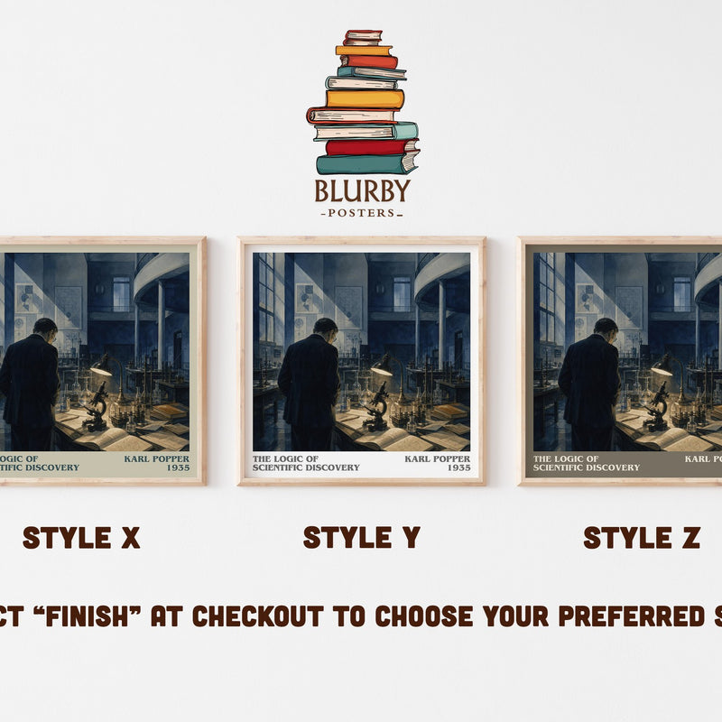 The Logic of Scientific Discovery literary print in frame leaning in hallway – philosophy wall art
