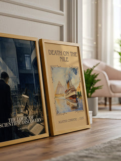 The Logic of Scientific Discovery watercolour print framed by window – literary home decor
