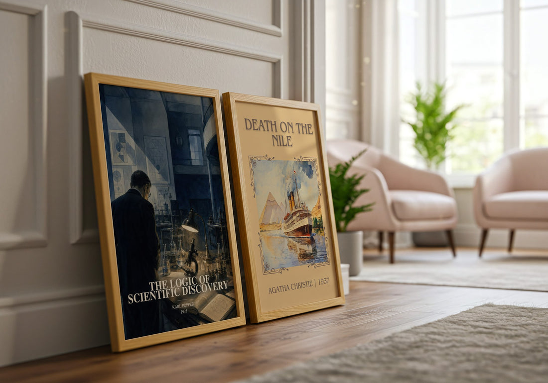 The Logic of Scientific Discovery watercolour print framed by window – literary home decor