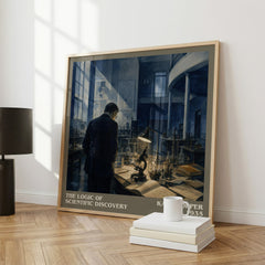The Logic of Scientific Discovery literary print framed by window – literary home decor