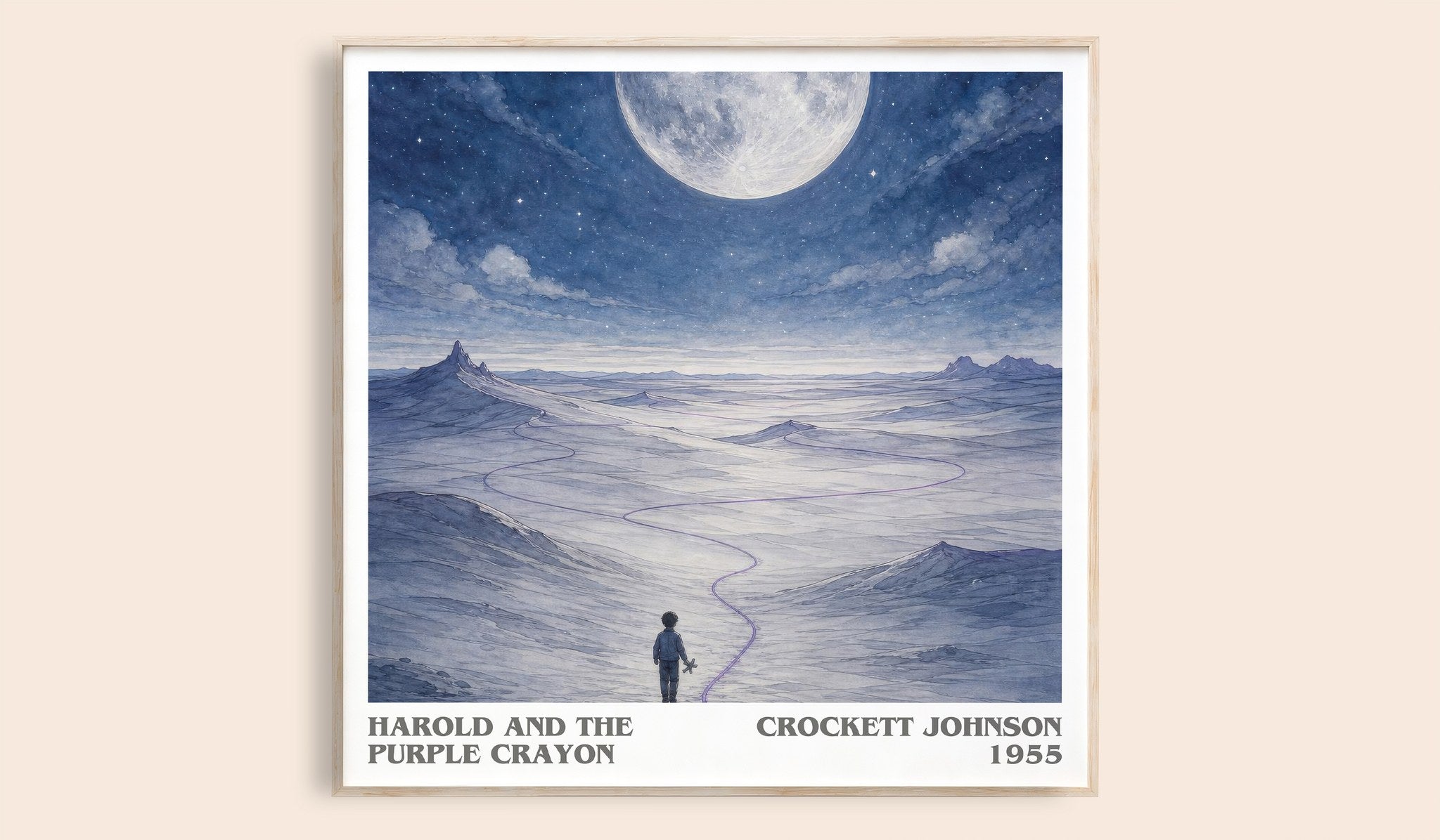 Harold and the Purple Crayon Literary Art Print by Crockett Johnson