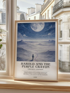 Harold and the Purple Crayon bookish poster colour and style options – Crockett Johnson book art