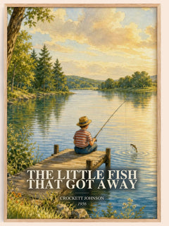 The Little Fish That Got Away watercolour book poster by Crockett Johnson – framed literary art print