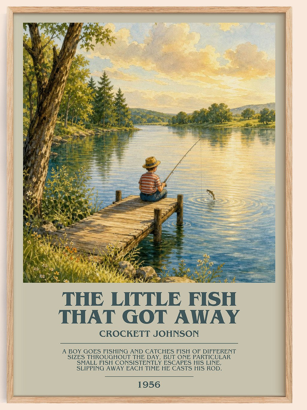 The Little Fish That Got Away bookish book poster by Crockett Johnson – framed literary art print
