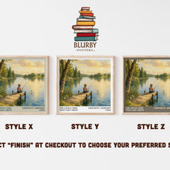 The Little Fish That Got Away literary print in frame leaning in hallway – childrens wall art