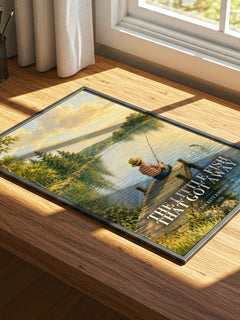 The Little Fish That Got Away watercolour book poster framed on wall – childrens wall art