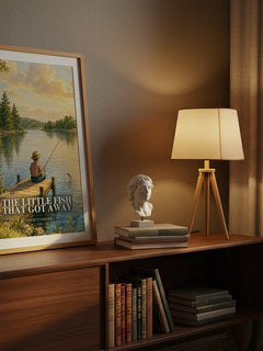 The Little Fish That Got Away watercolour print on bookshelf – Crockett Johnson fan gift