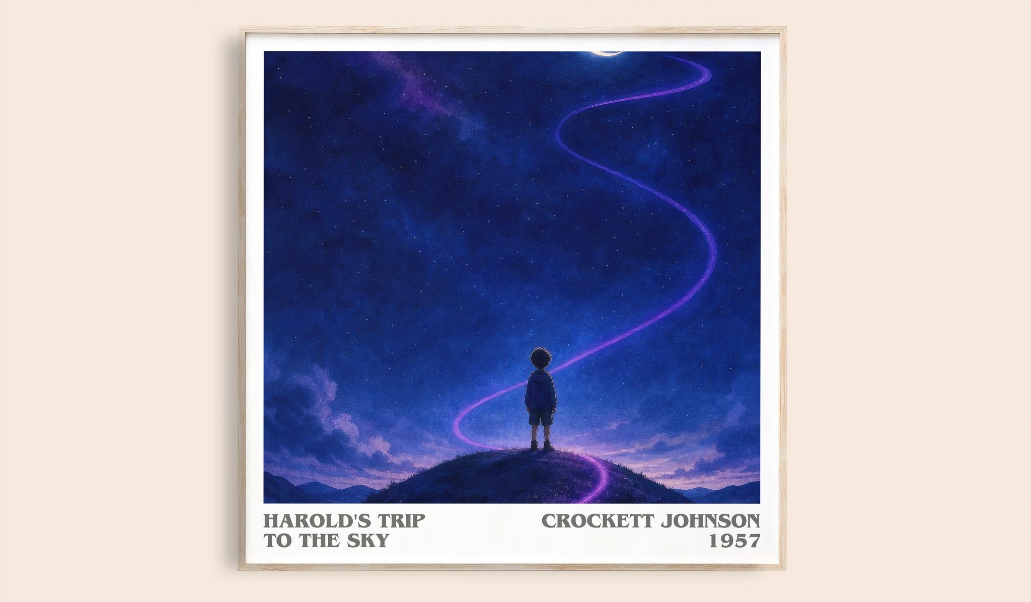 Harold's Trip to the Sky Literary Art Print by Crockett Johnson