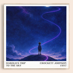 Harold's Trip to the Sky literary book poster by Crockett Johnson – framed literary art print