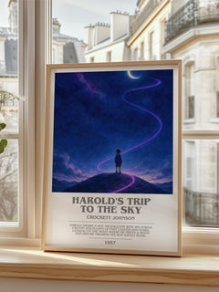 Harold's Trip to the Sky bookish poster colour and style options – Crockett Johnson book art