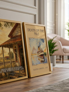 Fried Green Tomatoes at the Whistle Stop Cafe watercolour print framed by window – literary home decor