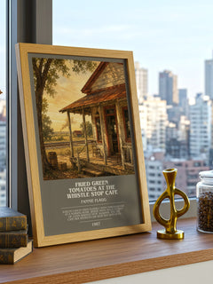 Fried Green Tomatoes at the Whistle Stop Cafe bookish print framed by window – literary home decor