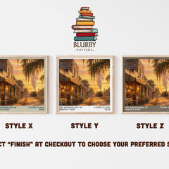The Wonder Boy of Whistle Stop literary print in frame leaning in hallway – contemporary fiction wall art