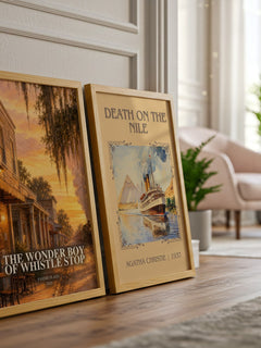 The Wonder Boy of Whistle Stop watercolour print framed by window – literary home decor