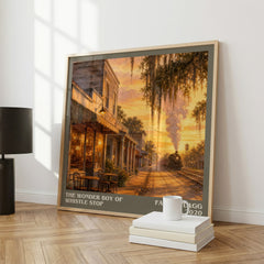 The Wonder Boy of Whistle Stop literary print framed by window – literary home decor
