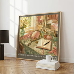 Daisy Fay and Miracle Man literary print framed by window – literary home decor