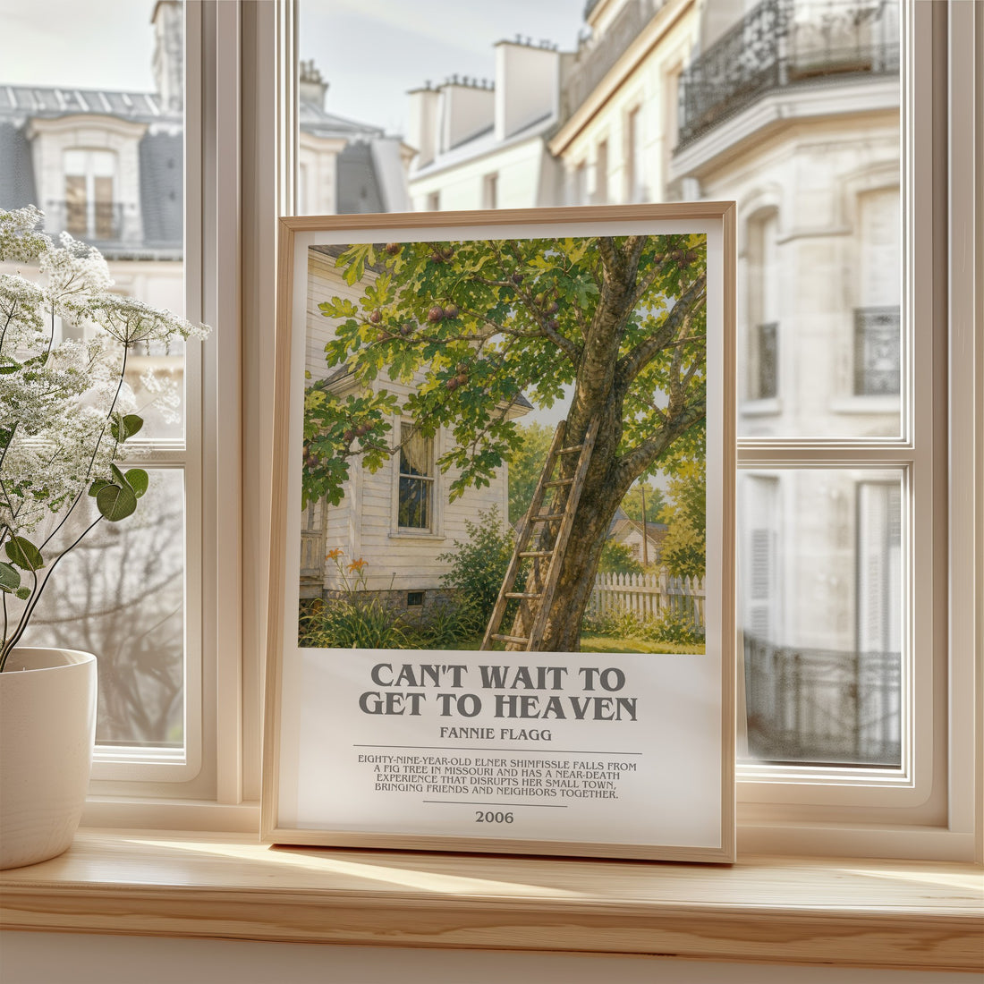 Can't Wait to Get to Heaven bookish poster colour and style options – Fannie Flagg book art