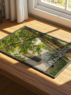Can't Wait to Get to Heaven watercolour book poster framed on wall – contemporary fiction wall art