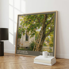Can't Wait to Get to Heaven literary print framed by window – literary home decor