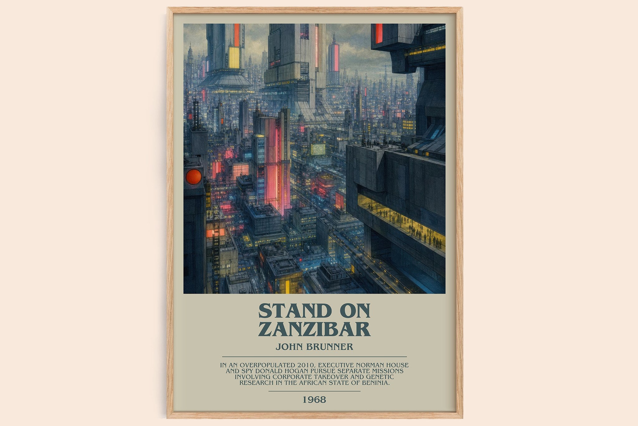 Stand on Zanzibar Bookish Wall Art by John Brunner