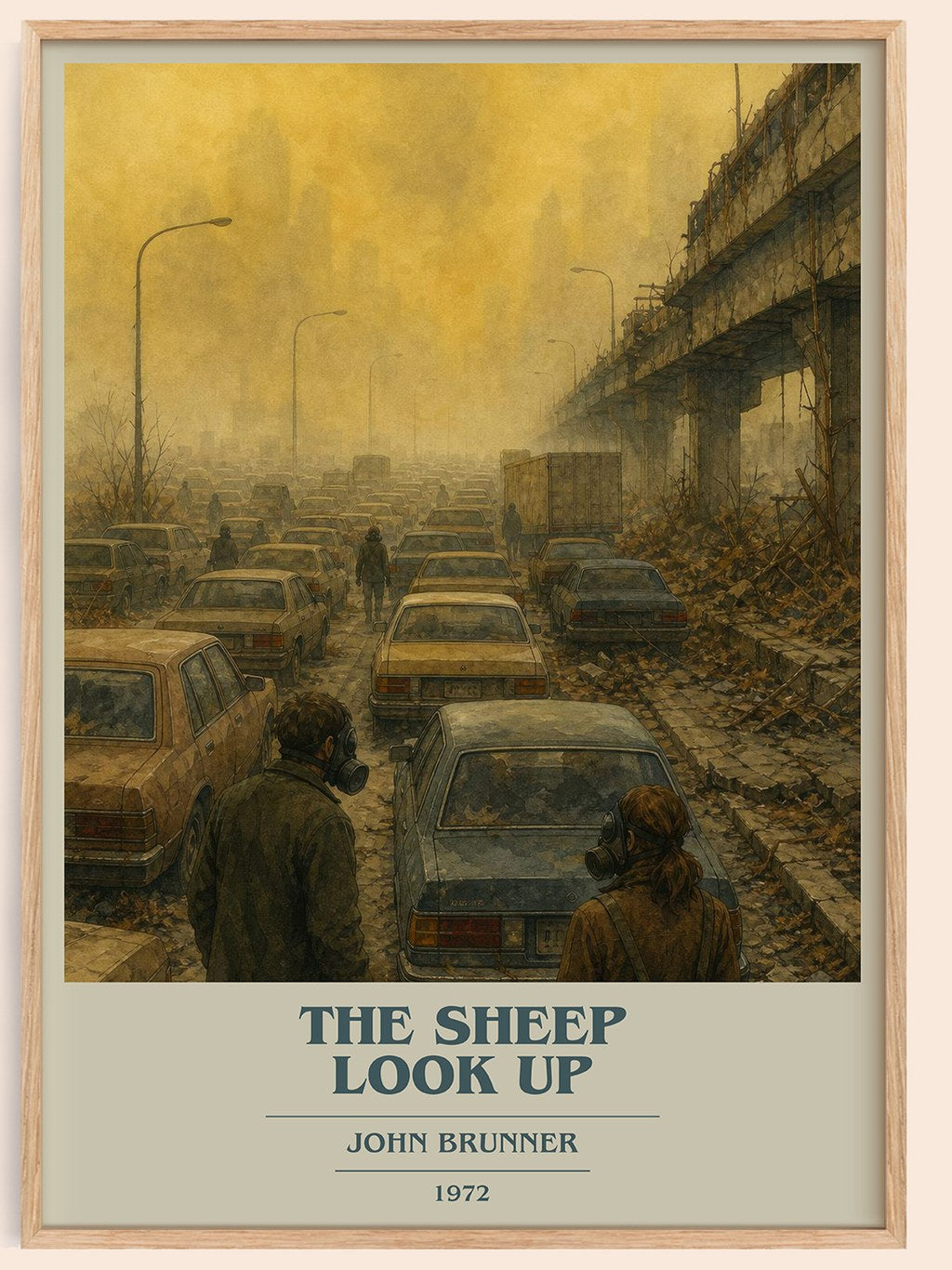 The Sheep Look Up book cover book poster by John Brunner – framed literary art print