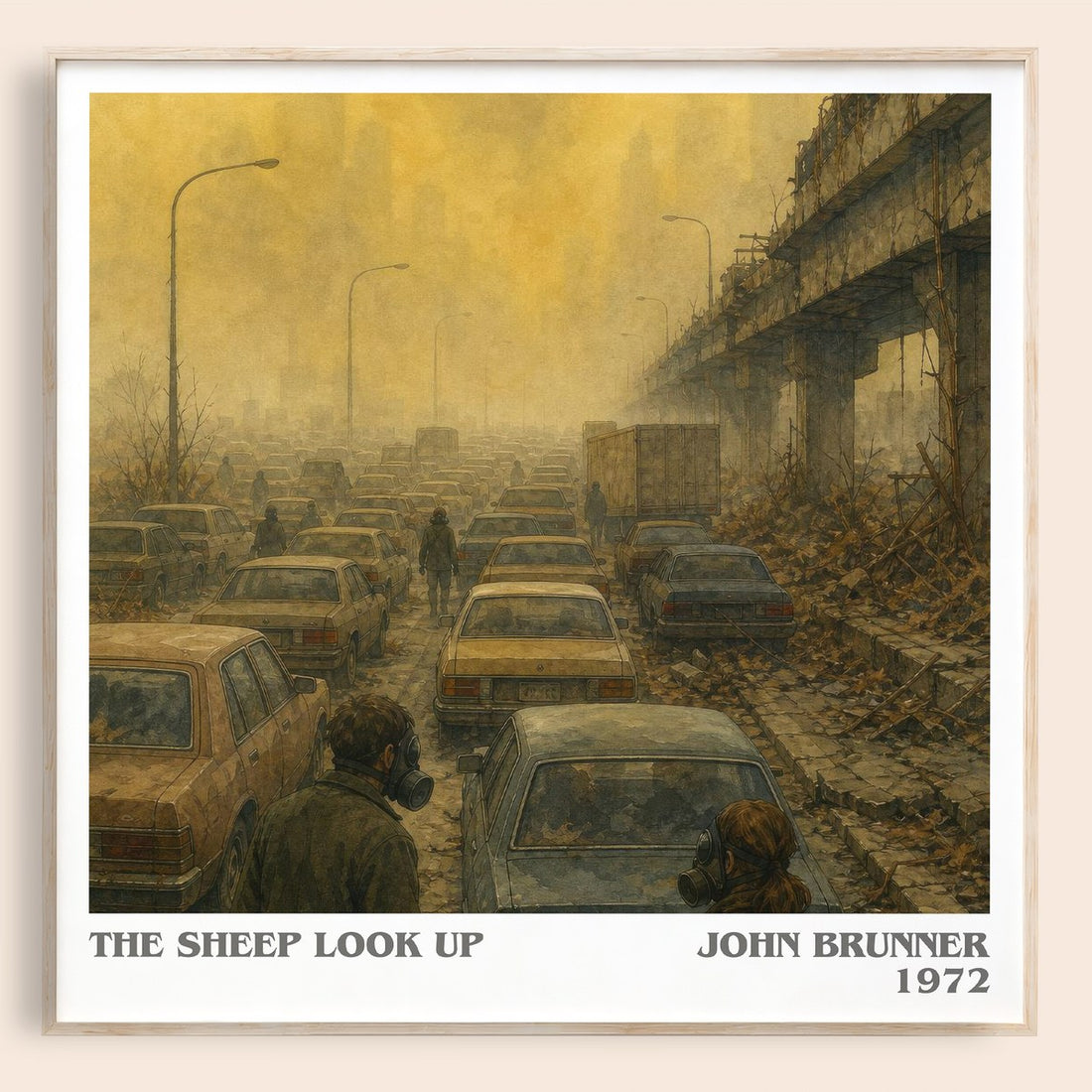 The Sheep Look Up literary book poster by John Brunner – framed literary art print