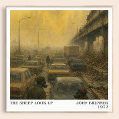 The Sheep Look Up literary book poster by John Brunner – framed literary art print