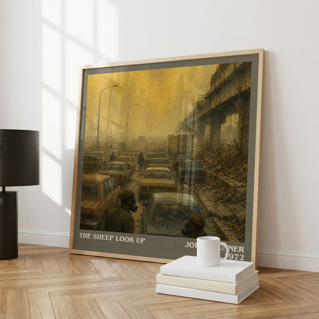 The Sheep Look Up literary print framed by window – literary home decor