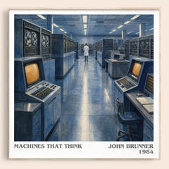 Machines That Think literary book poster by John Brunner – framed literary art print