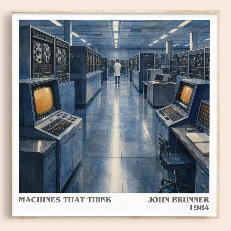 Machines That Think literary book poster by John Brunner – framed literary art print