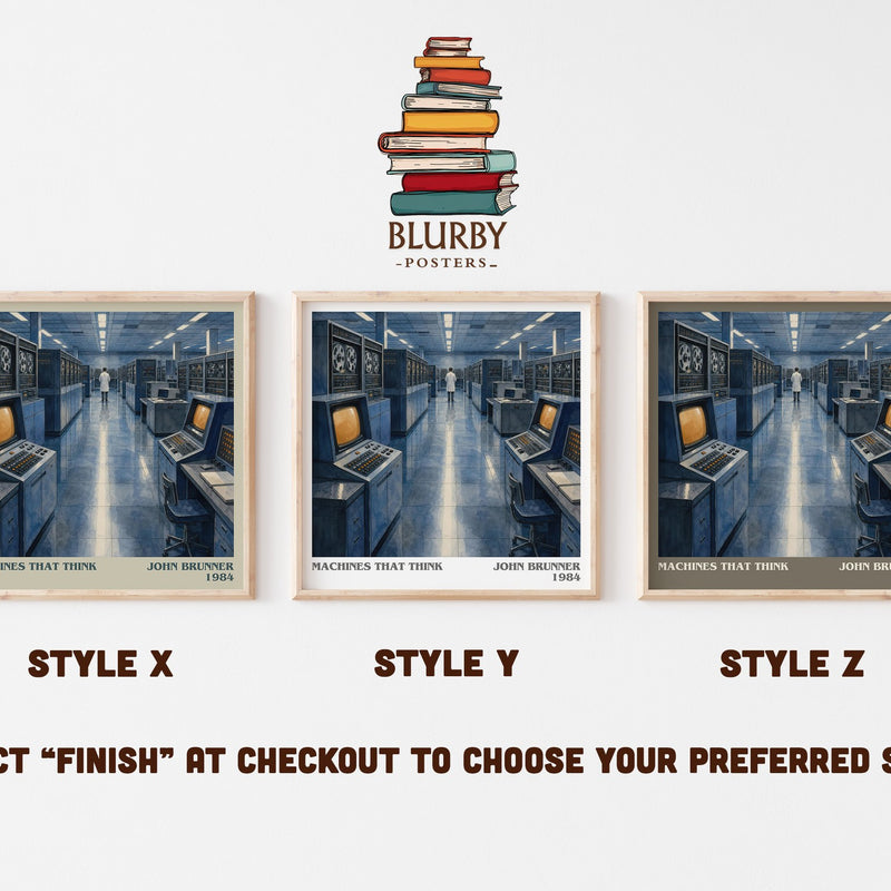 Machines That Think literary print in frame leaning in hallway – sci fi wall art