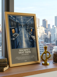 Machines That Think bookish print framed by window – literary home decor