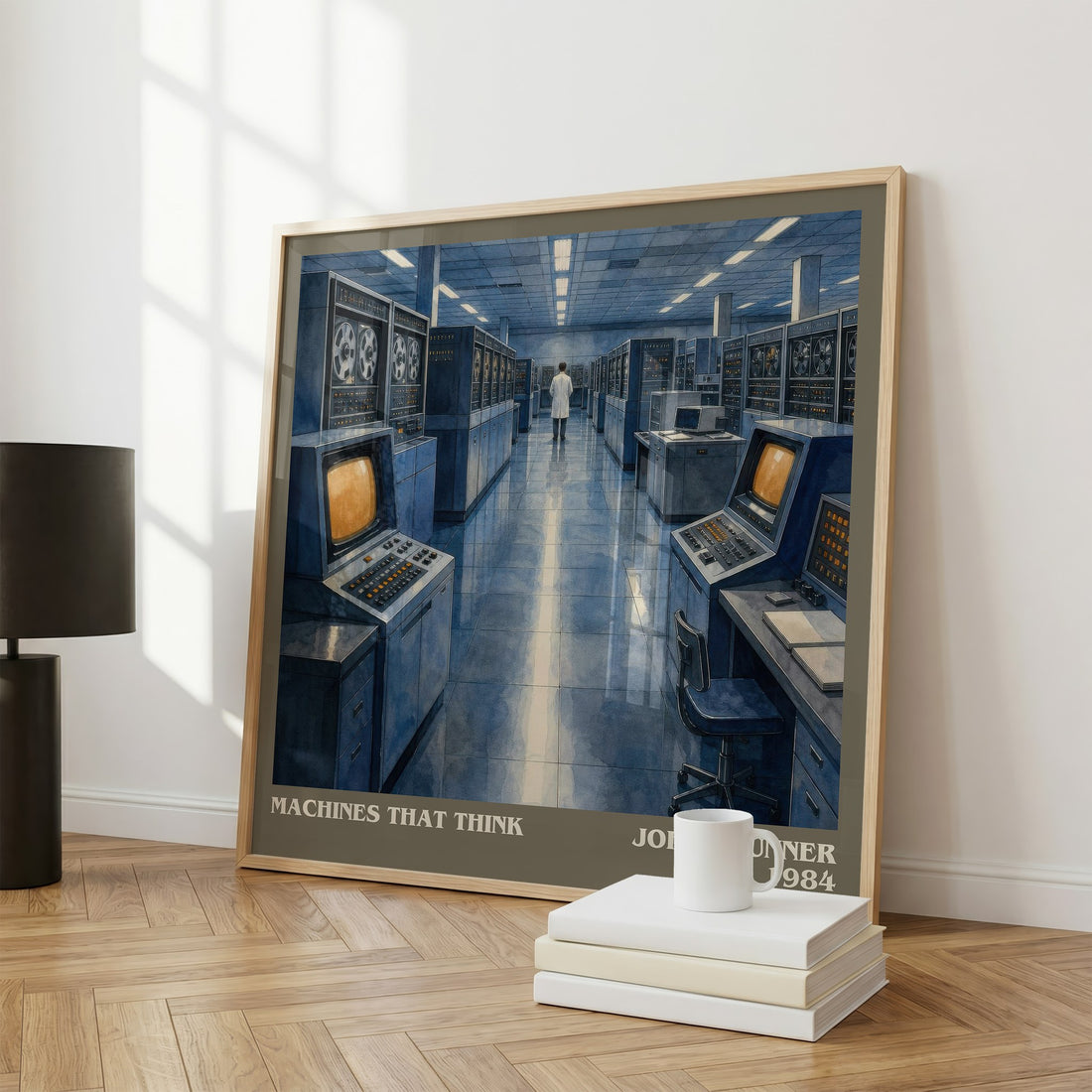Machines That Think literary print framed by window – literary home decor