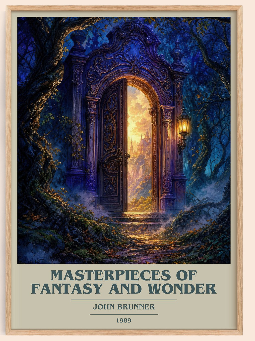 Masterpieces of Fantasy and Wonder book cover book poster by John Brunner – framed literary art print