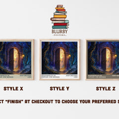 Masterpieces of Fantasy and Wonder literary print in frame leaning in hallway – sci fi wall art