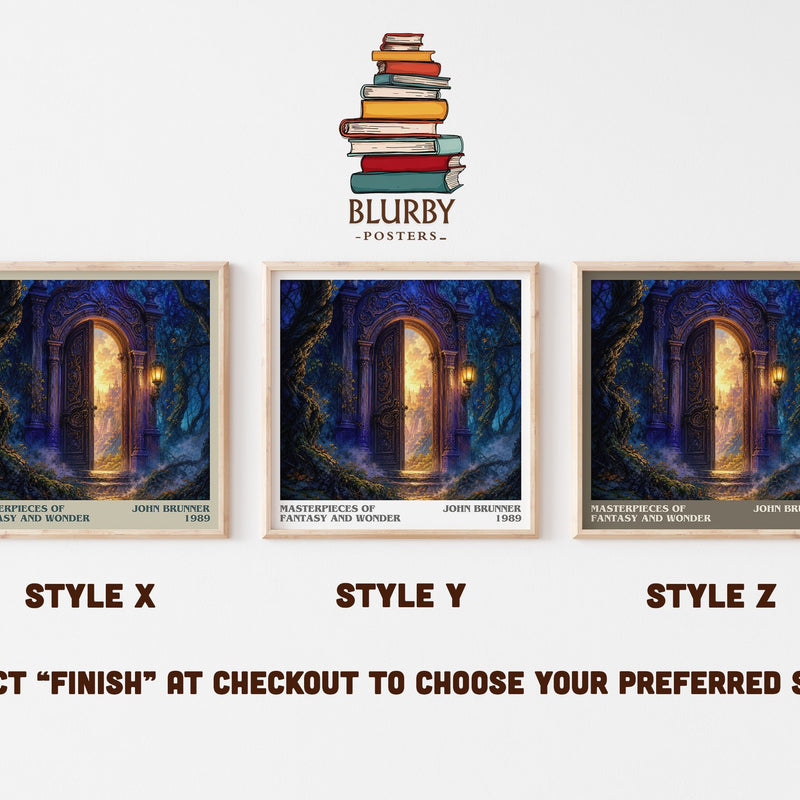 Masterpieces of Fantasy and Wonder literary print in frame leaning in hallway – sci fi wall art