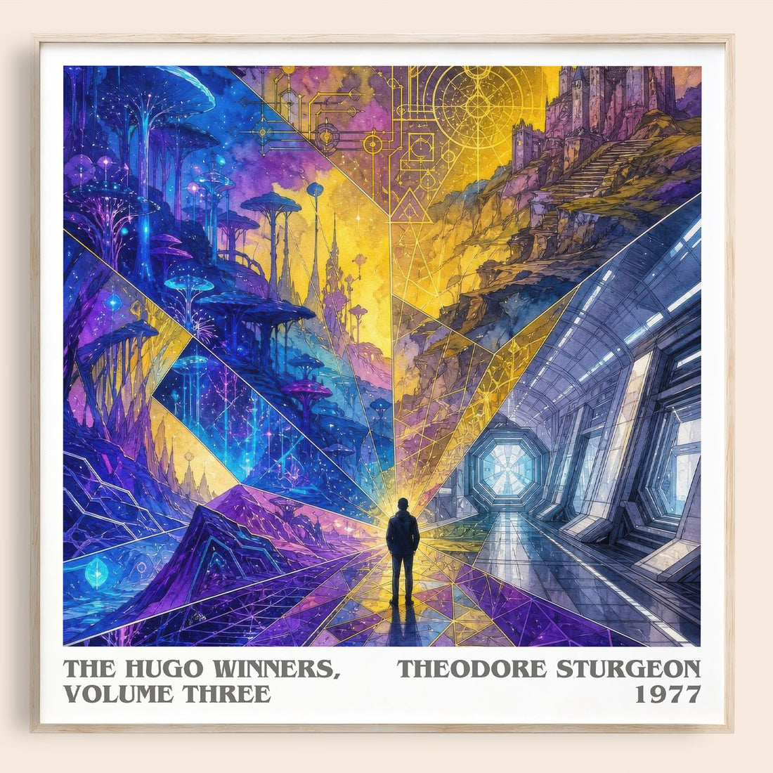 The Hugo Winners, Volume Three literary book poster by Theodore Sturgeon – framed literary art print