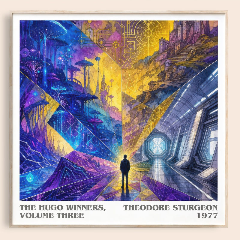The Hugo Winners, Volume Three literary book poster by Theodore Sturgeon – framed literary art print
