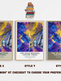 The Hugo Winners, Volume Three book cover print in frame leaning in hallway – sci fi wall art