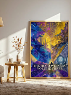 The Hugo Winners, Volume Three watercolour print in frame leaning in hallway – sci fi wall art