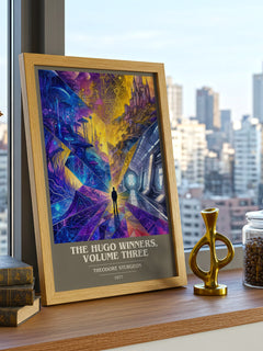 The Hugo Winners, Volume Three book cover print framed by window – literary home decor