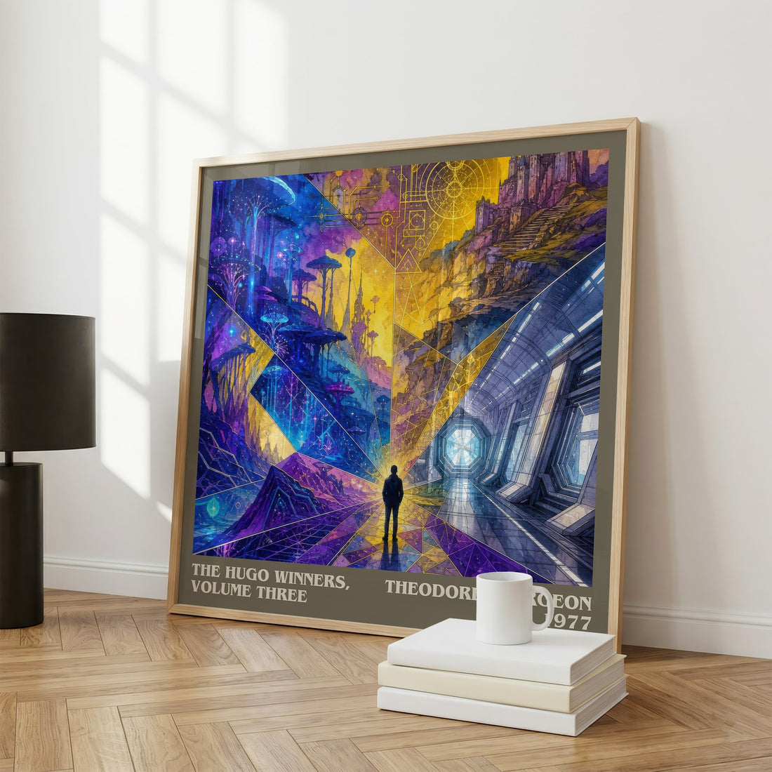 The Hugo Winners, Volume Three literary print framed by window – literary home decor